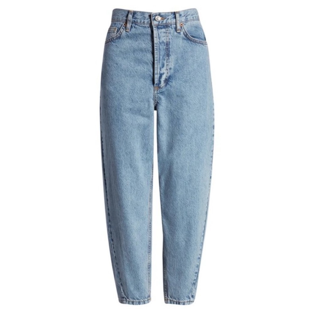 Topshop Ovoid Balloon Leg Crop Moto Vintage Jeans - Picture 5 of 5